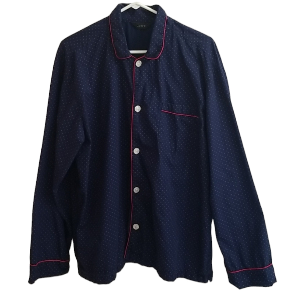 J. Crew button front long sleeve sleep top, size XL